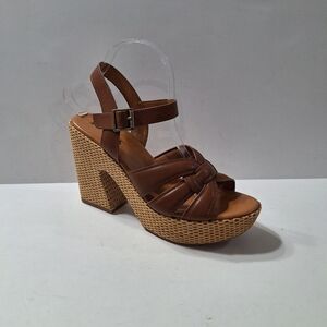 Korks NEW Dee Brown Tan Basketweave Y2K Bohemian Platform Hippie Boho Shoes 10